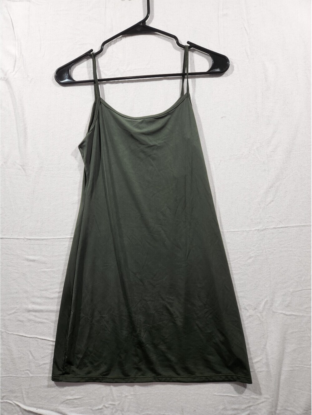 Blu Pepper Olive Green Spaghetti Strap Slip Cami Mini Dress Size Small